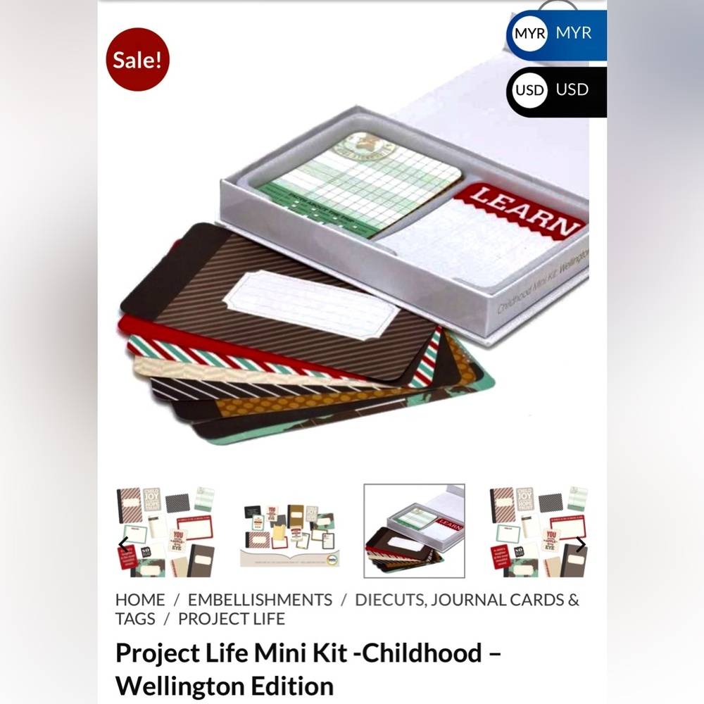 Project Life Childhood Mini Kit Wellington Edition Scrapbooking Cards